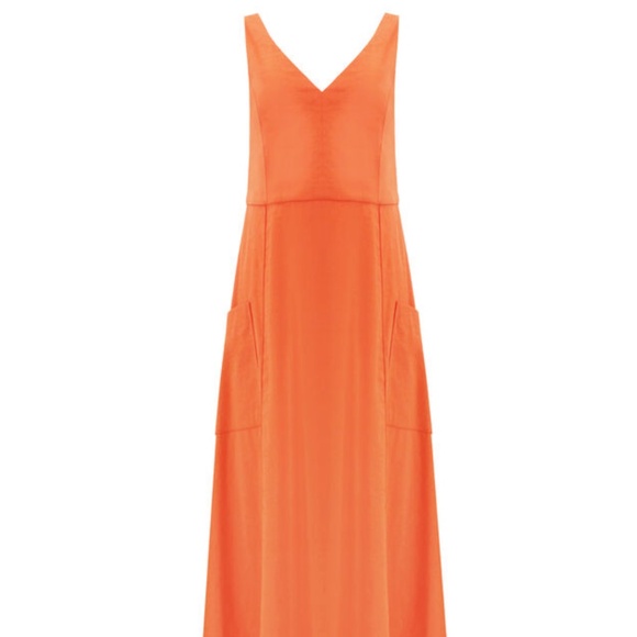 VINCE Relaxed V-Neck Pocketed Dress - Picture 1 of 7